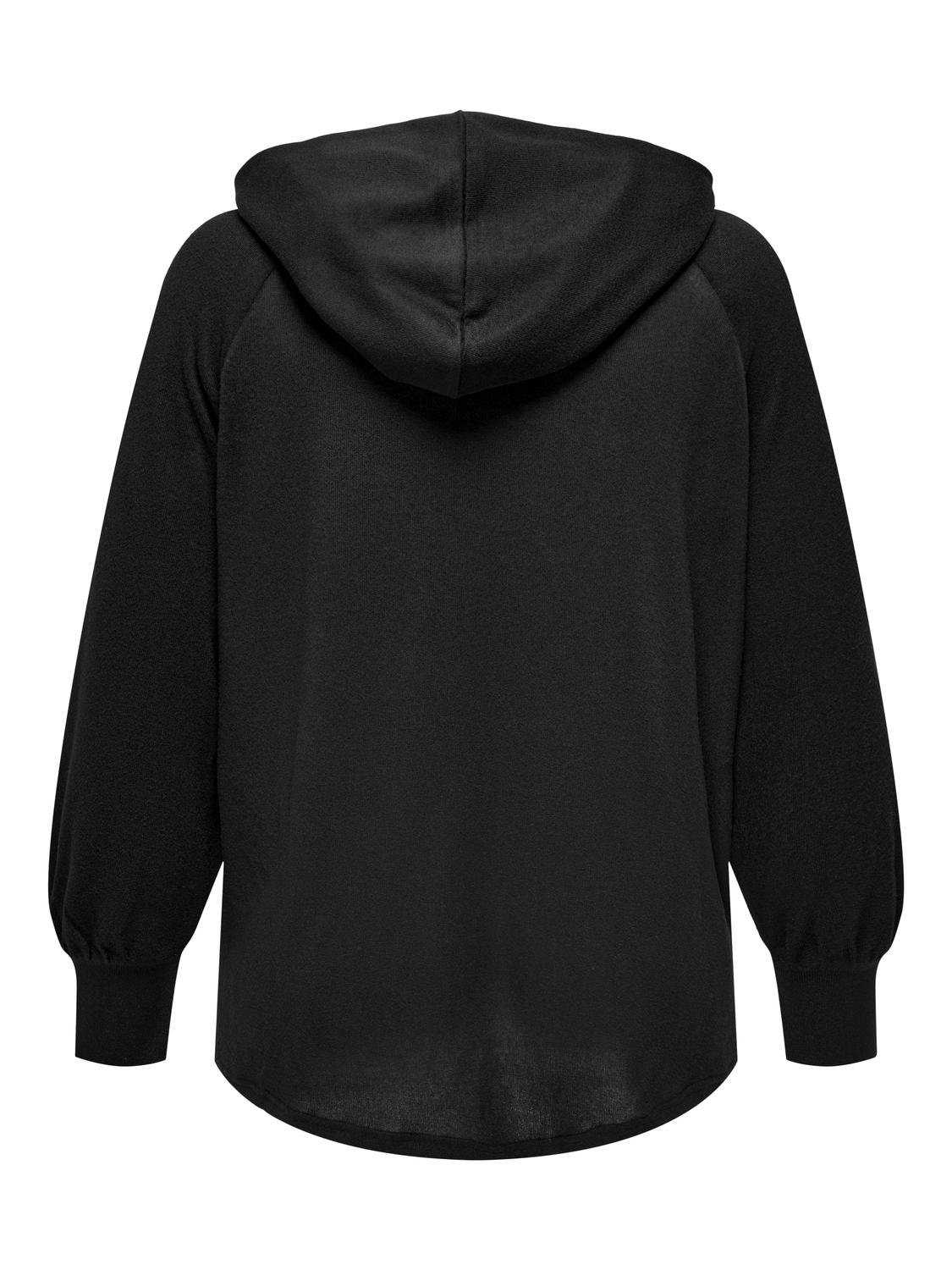 ONLY Curvy solid color hoodie -Black - 15310492