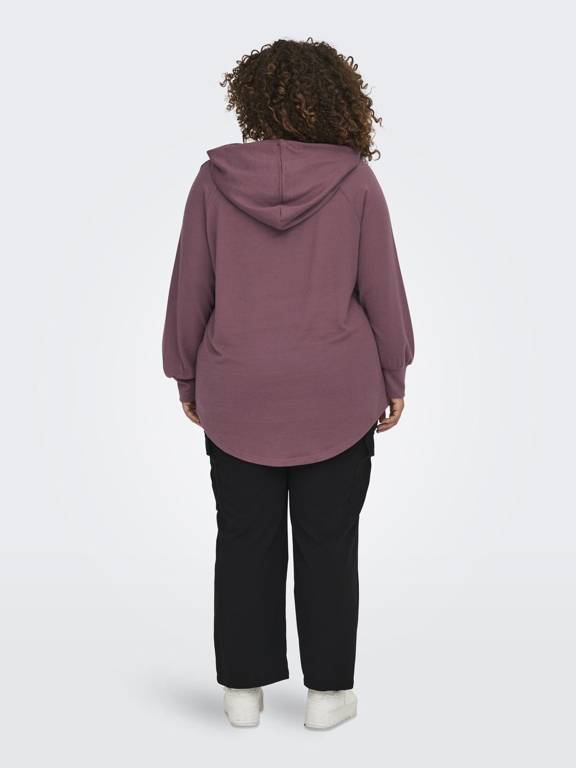 ONLY Curvy solid color hoodie -Rose Brown - 15310492