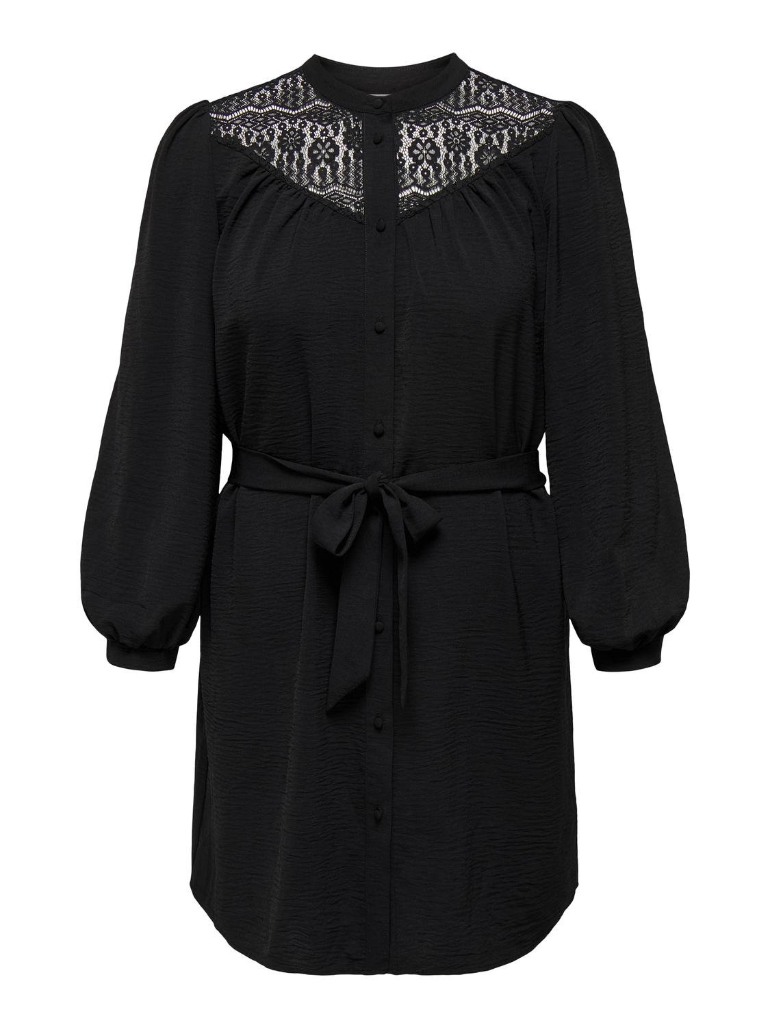 ONLY Standard Fit Shirt collar Long dress -Black - 15310494
