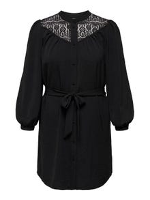 ONLY Vestido largo Corte standard Cuello de camisa -Black - 15310494