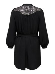 ONLY Curvy mini dress with lace -Black - 15310494