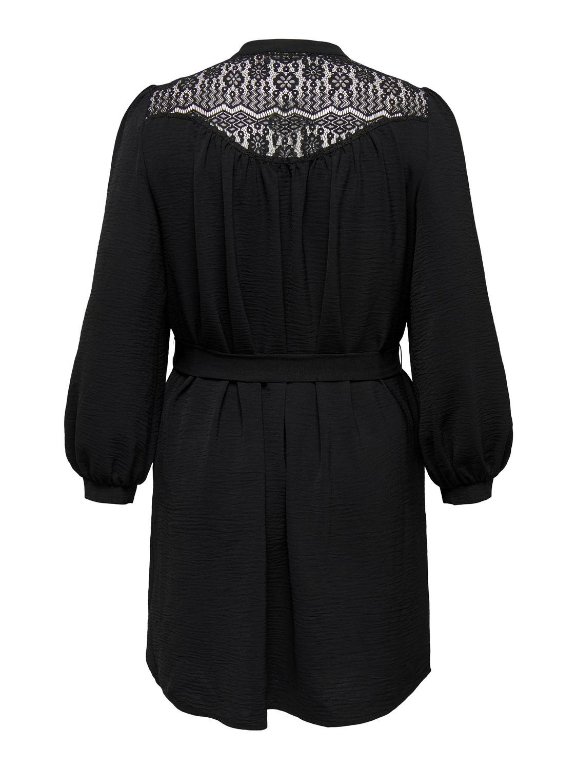 ONLY Normal geschnitten Hemdkragen Langes Kleid -Black - 15310494