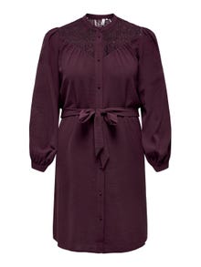 ONLY Standard Fit Shirt collar Long dress -Windsor Wine - 15310494