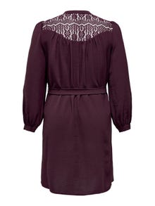 ONLY Curvy mini dress with lace -Windsor Wine - 15310494