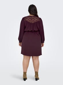 ONLY Normal geschnitten Hemdkragen Langes Kleid -Windsor Wine - 15310494