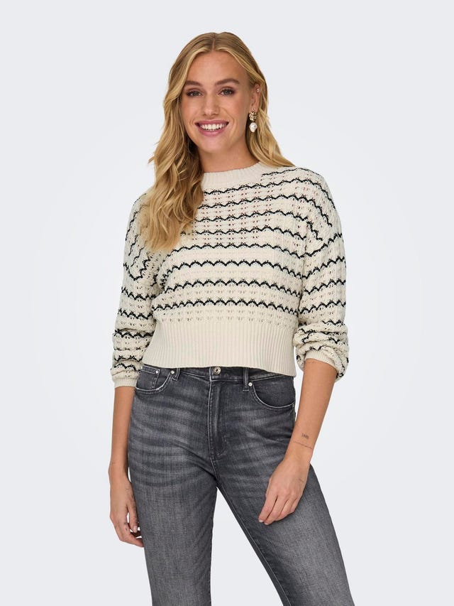ONLY Regular Fit Round Neck Dropped shoulders Pullover - 15310527