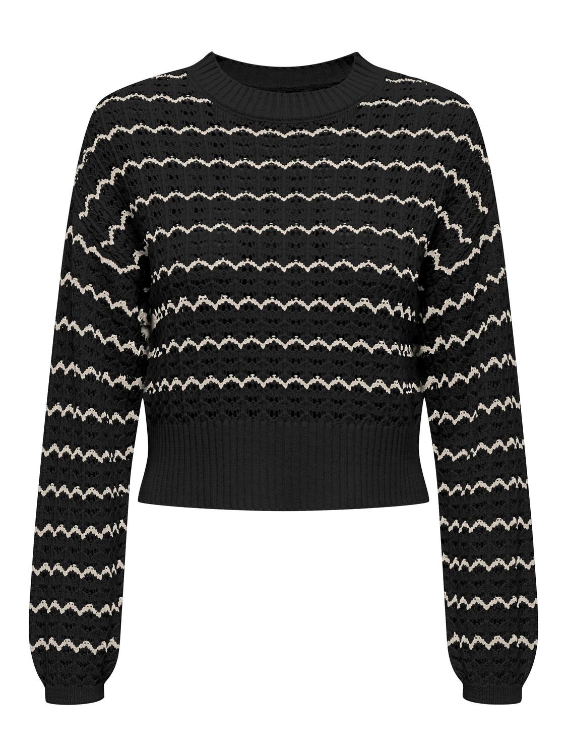 ONLY Cropped knitted pullover -Black - 15310527