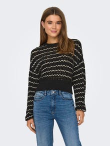 ONLY Cropped knitted pullover -Black - 15310527