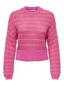 ONLY Pull-overs Regular Fit Col rond Épaules tombantes -Strawberry Moon - 15310527