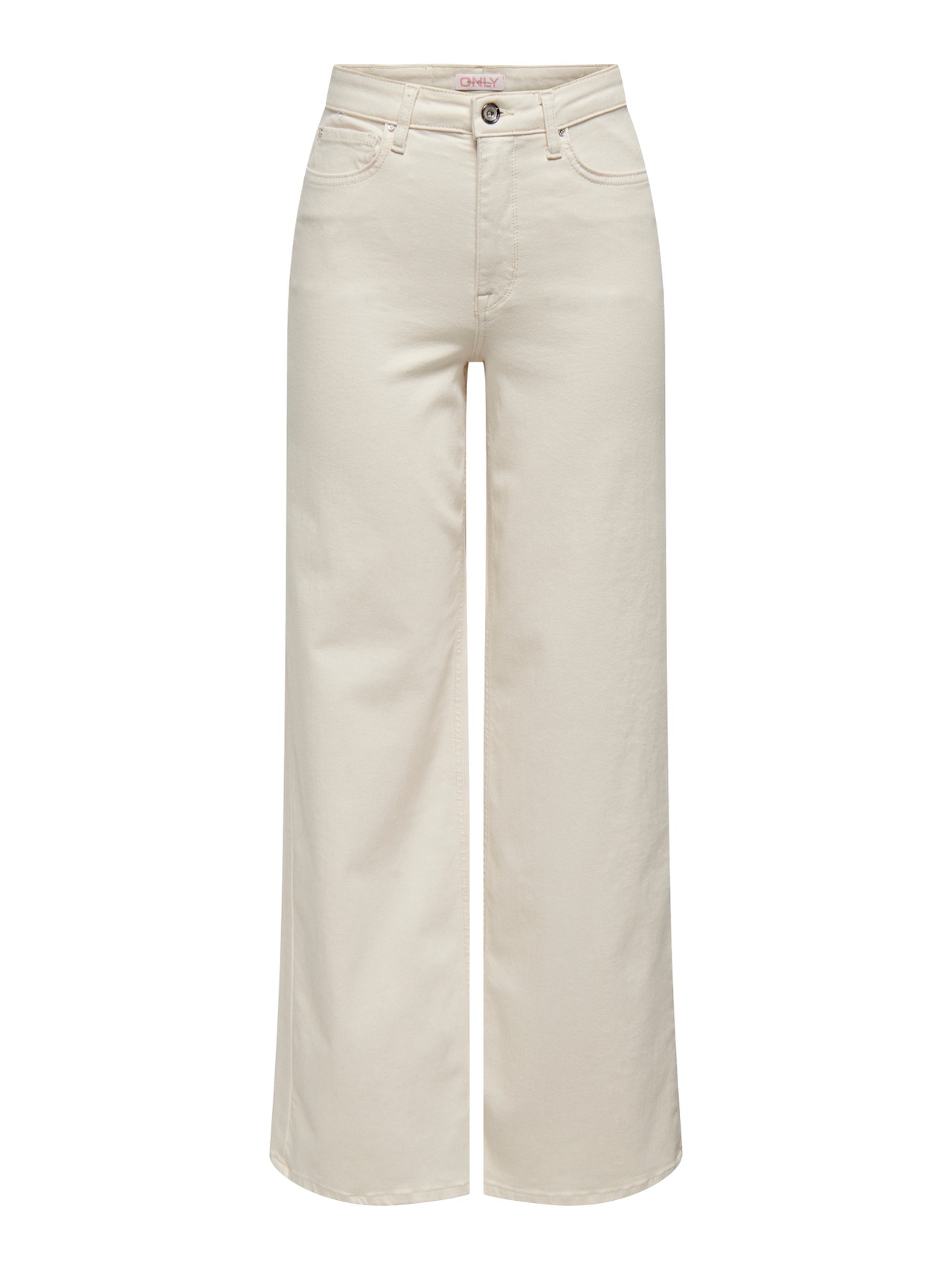 ONLY ONLMADISON Høy midje Wide Leg Fit Jeans -Ecru - 15310632