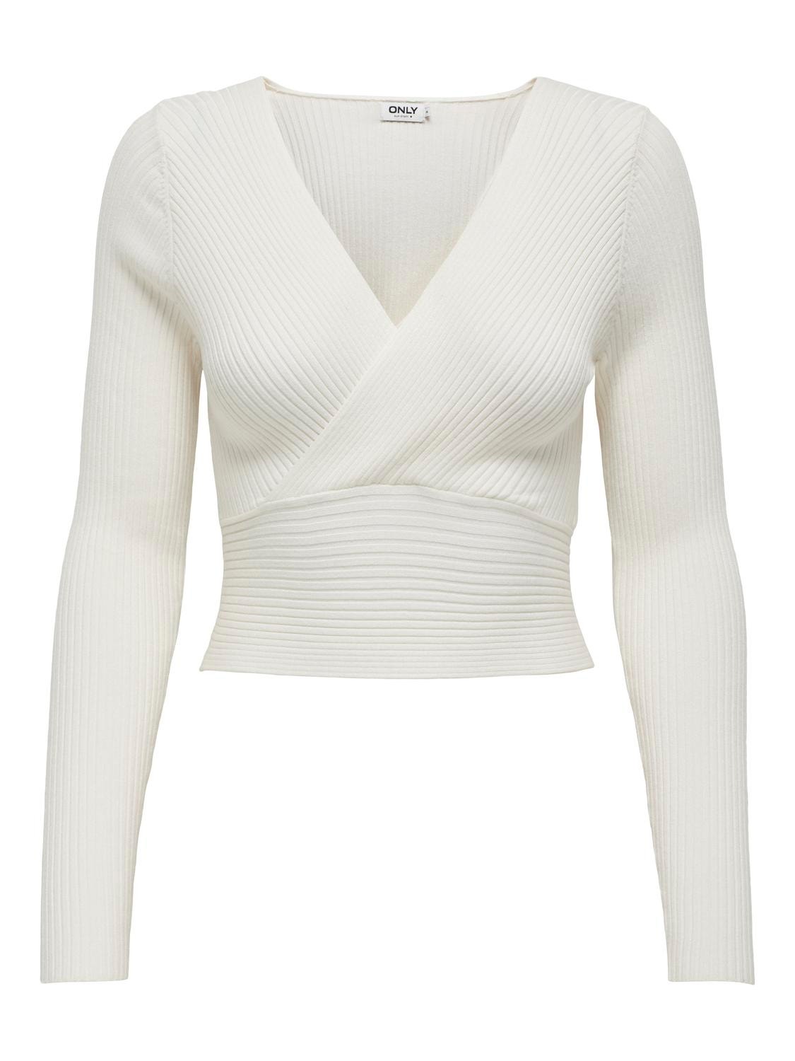 ONLY Cropped knitted top -Bright White - 15310652