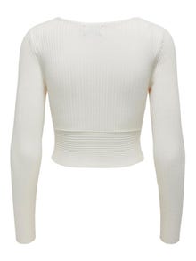 ONLY Cropped fit V-Hals Pullover -Bright White - 15310652