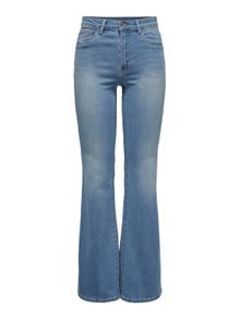 ONLY Jeans Flared Fit Taille haute -Light Blue Denim - 15310664