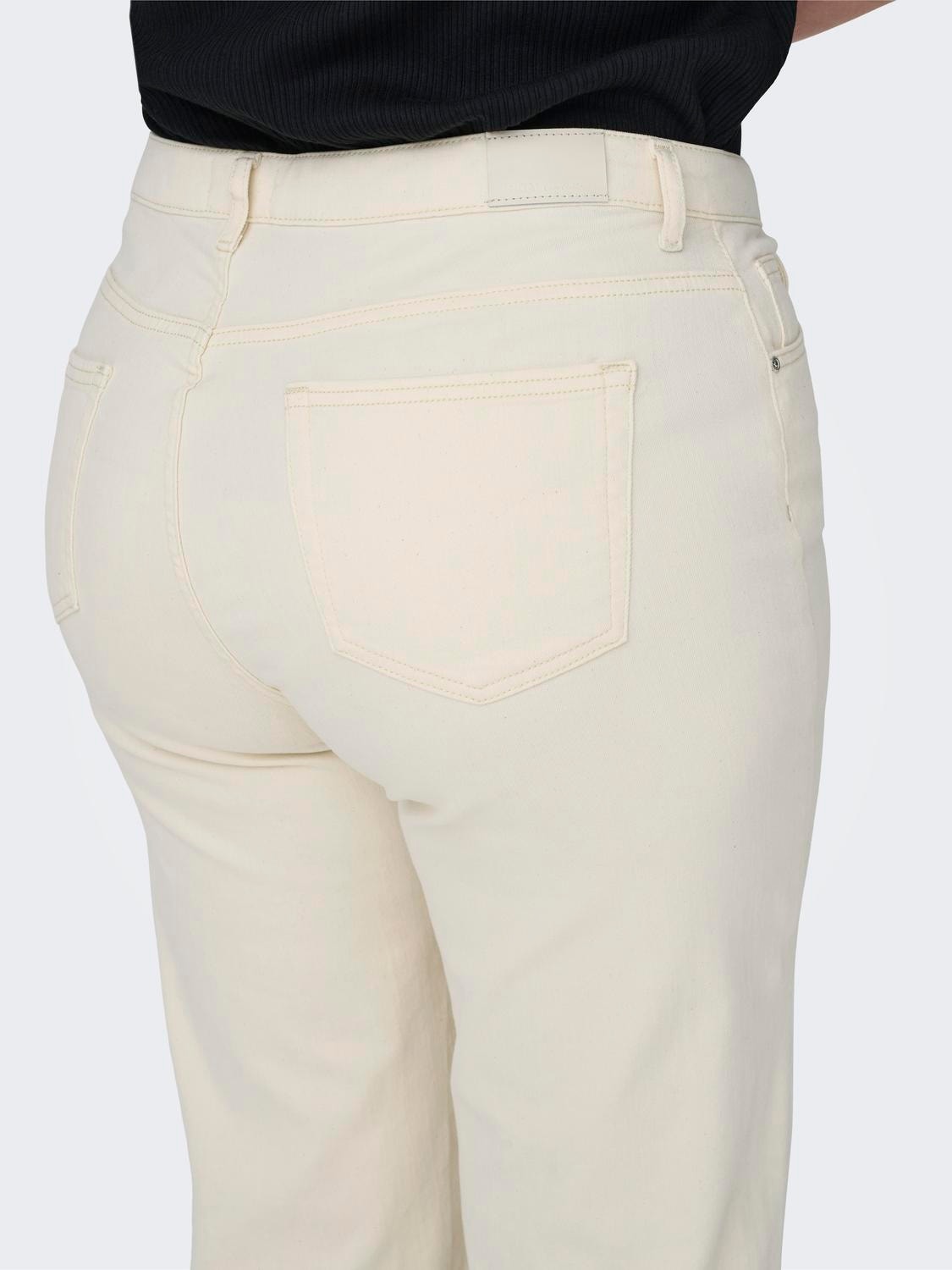 ONLY CARWilly High Waist Wide Jeans -Ecru - 15310701