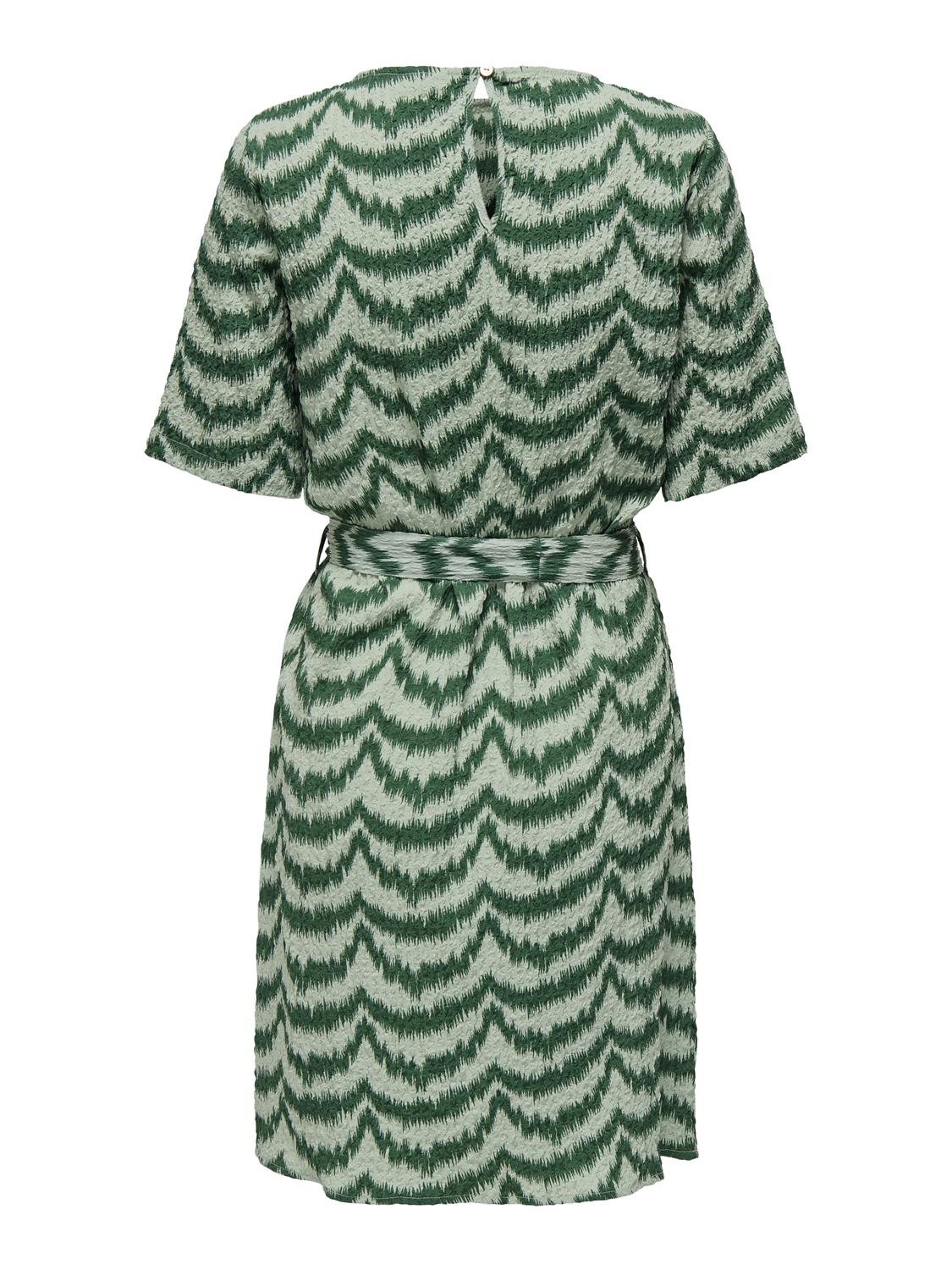 ONLY Normal geschnitten Rundhals Kurzes Kleid -Granite Green - 15310739