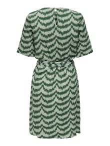 ONLY Vestido corto Corte regular Cuello redondo -Granite Green - 15310739
