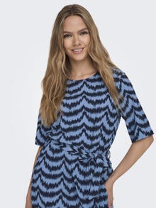ONLY Regular Fit Round Neck Short dress -Della Robbia Blue - 15310739