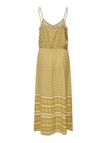 ONLY Normal geschnitten V-Ausschnitt Langes Kleid -Tawny Olive - 15310761