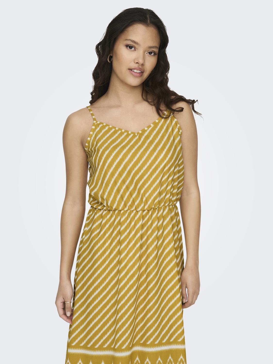 ONLY Regular Fit V-hals Lang kjole -Tawny Olive - 15310761