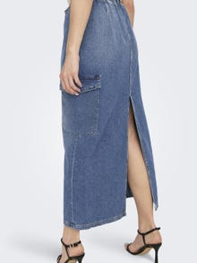 ONLY Maxi denim dress with cargo pockets -Medium Blue Denim - 15310815