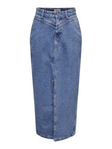 ONLY Maxi denim skirt with slit -Medium Blue Denim - 15310817