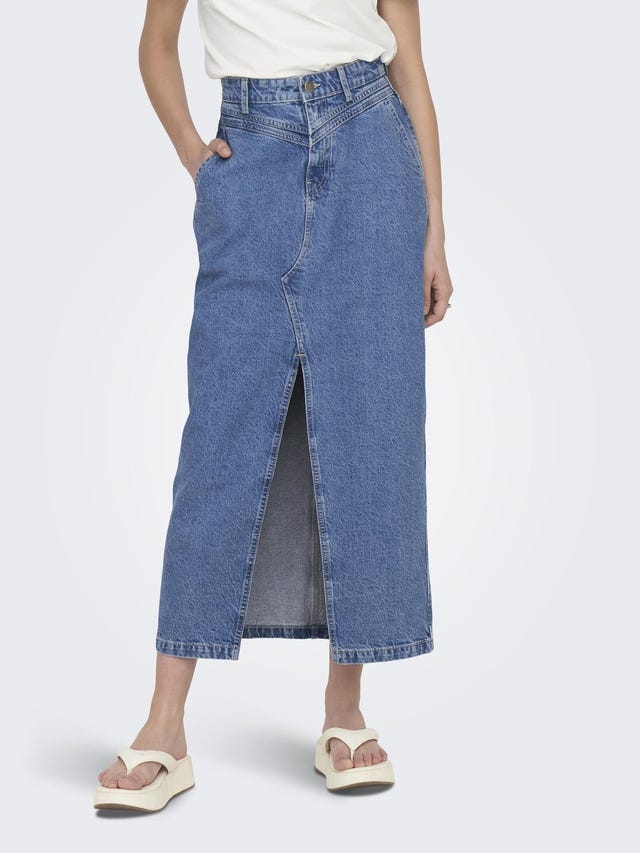 ONLY Maxi denim skirt with slit - 15310817