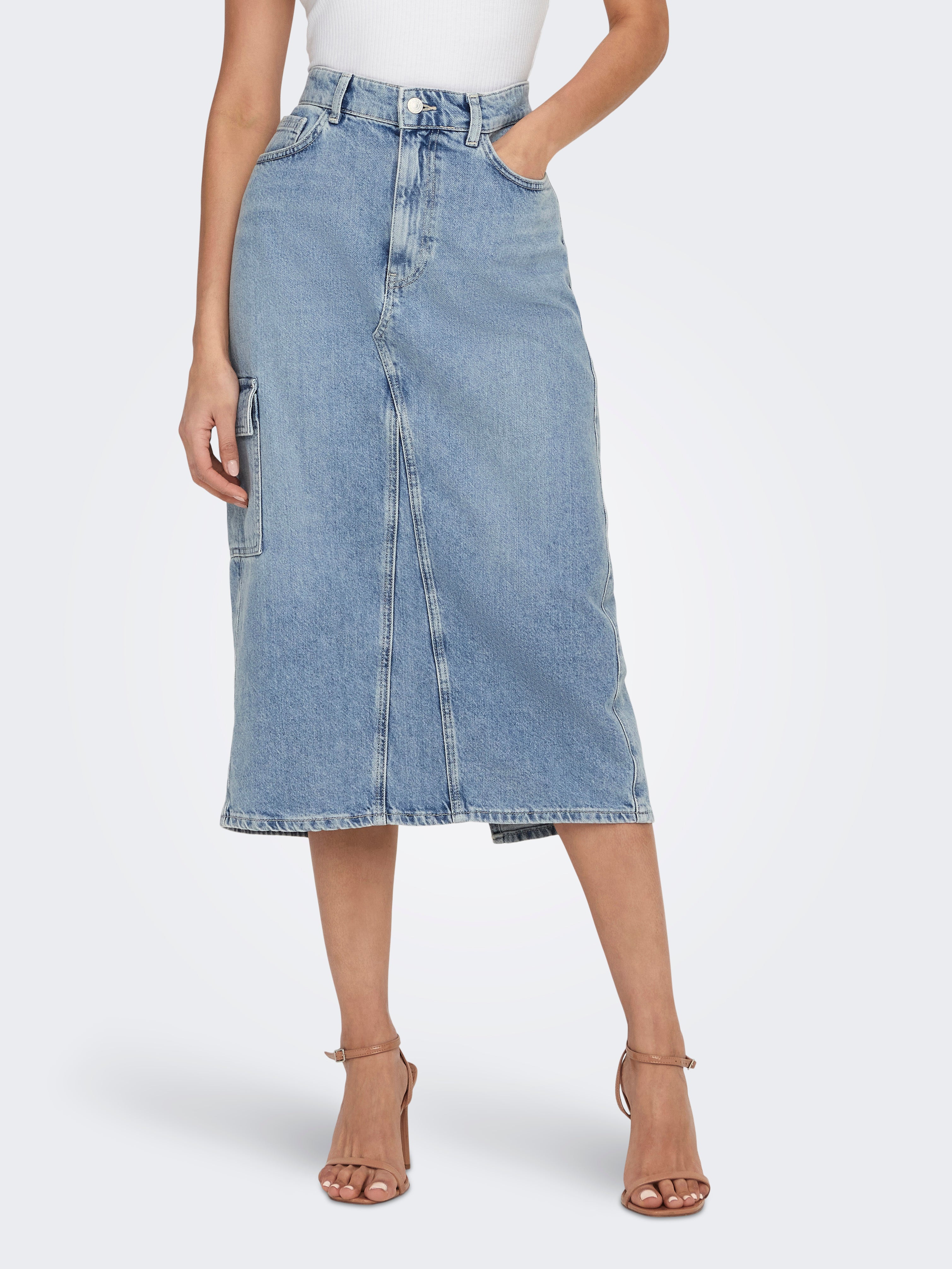 Onlelena Denim Midirock