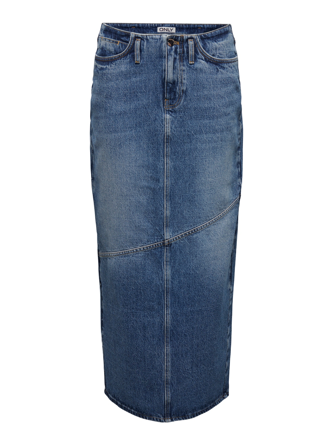 ONLY Mid waist Long skirt -Medium Blue Denim - 15310826