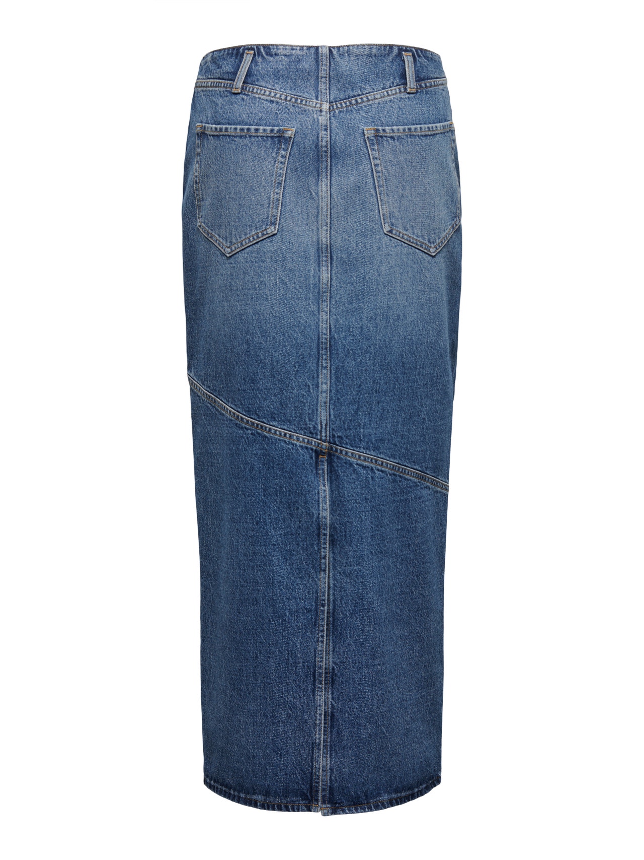 ONLY Mid waist Long skirt -Medium Blue Denim - 15310826