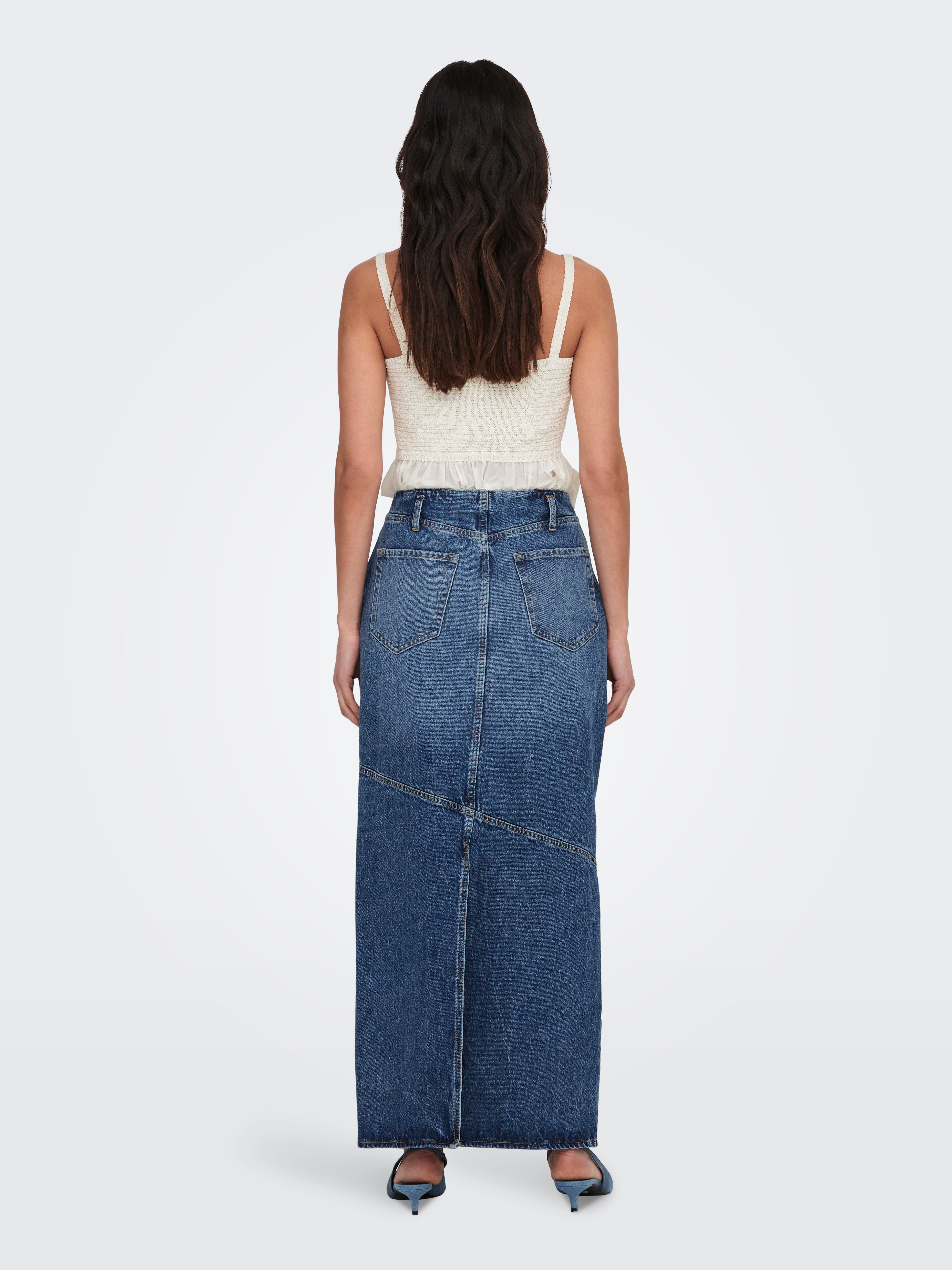 Tall Blue Button Front A Line Denim Skirt New Look | £27.99 | Mirror Online