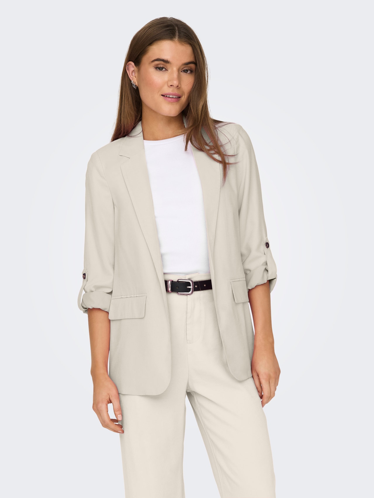 ONLY Long blazer with fold up -Birch - 15310839
