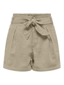 ONLY Højtaljede shorts med bælte -Pure Cashmere - 15310845