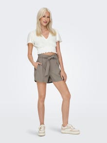ONLY High waisted shorts with belt -Pure Cashmere - 15310845