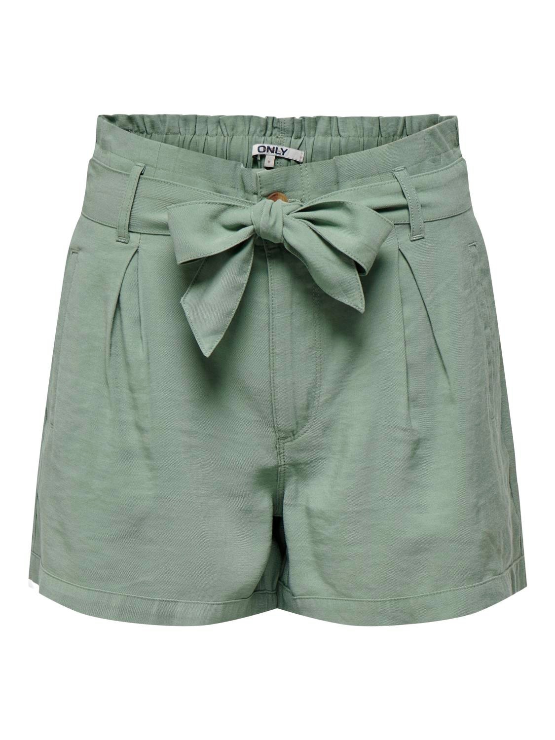 ONLY Højtaljede shorts med bælte -Lily Pad - 15310845