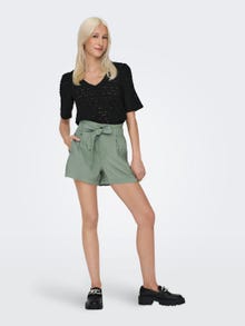ONLY High waisted shorts with belt -Lily Pad - 15310845