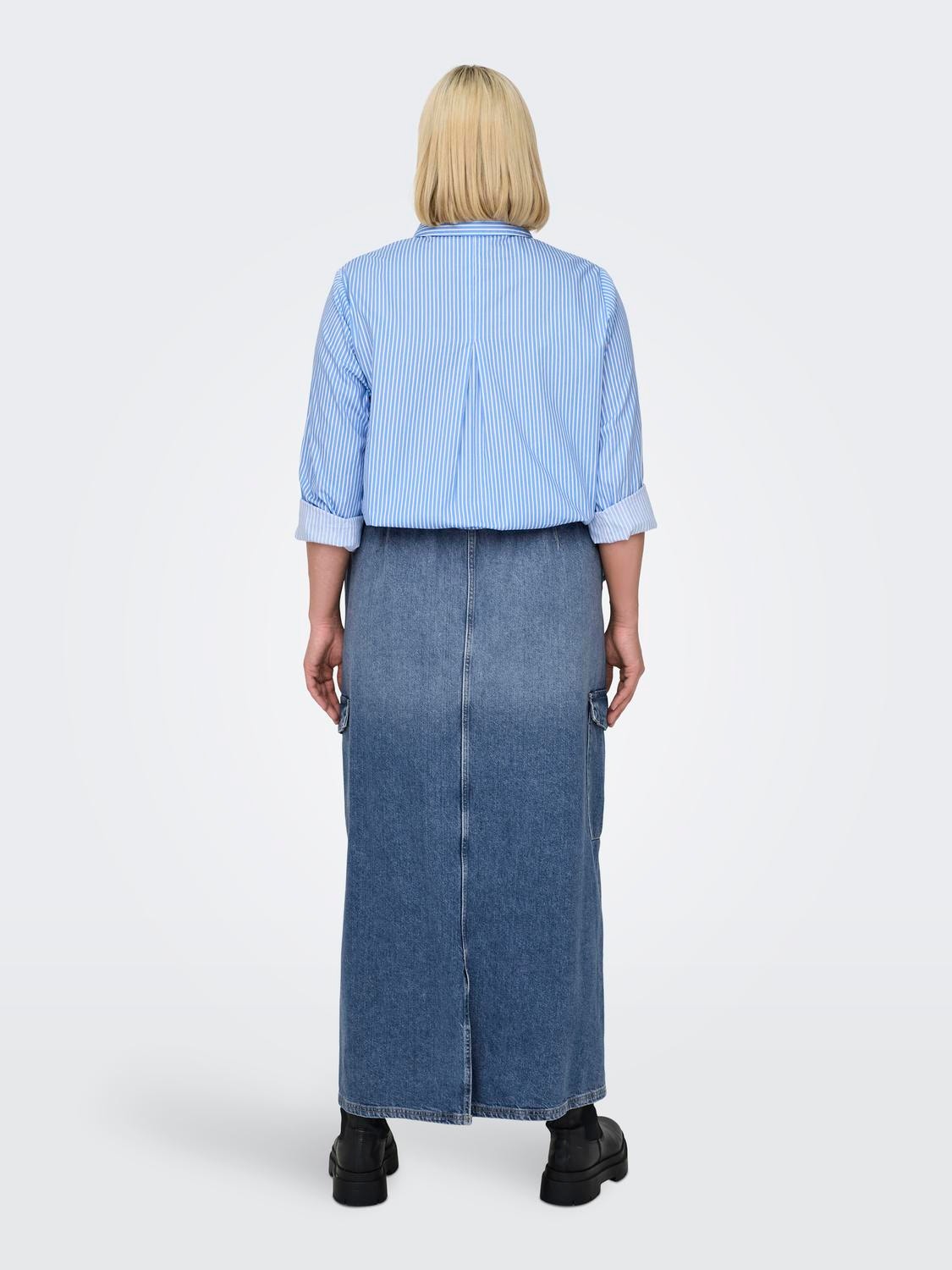 ONLY Lång kjol -Medium Blue Denim - 15310854