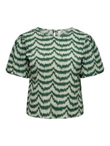 ONLY Curvy puff sleeve top -Granite Green - 15310857