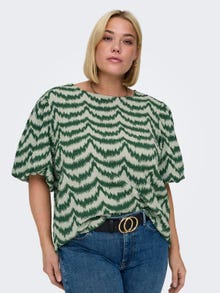ONLY Curvy puff sleeve top -Granite Green - 15310857