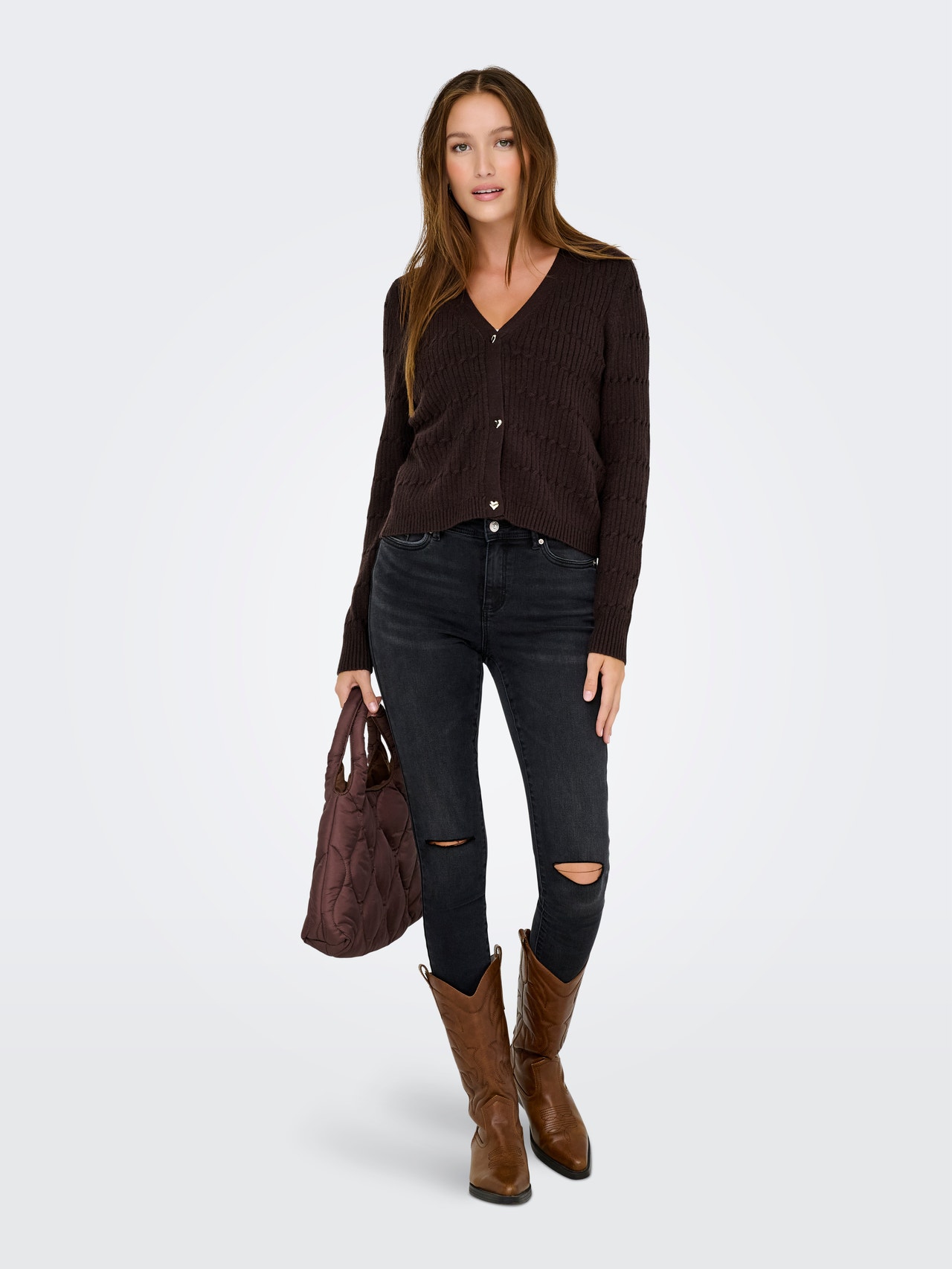 ONLY ONLKATIA Cardigan -Black Coffee - 15310902