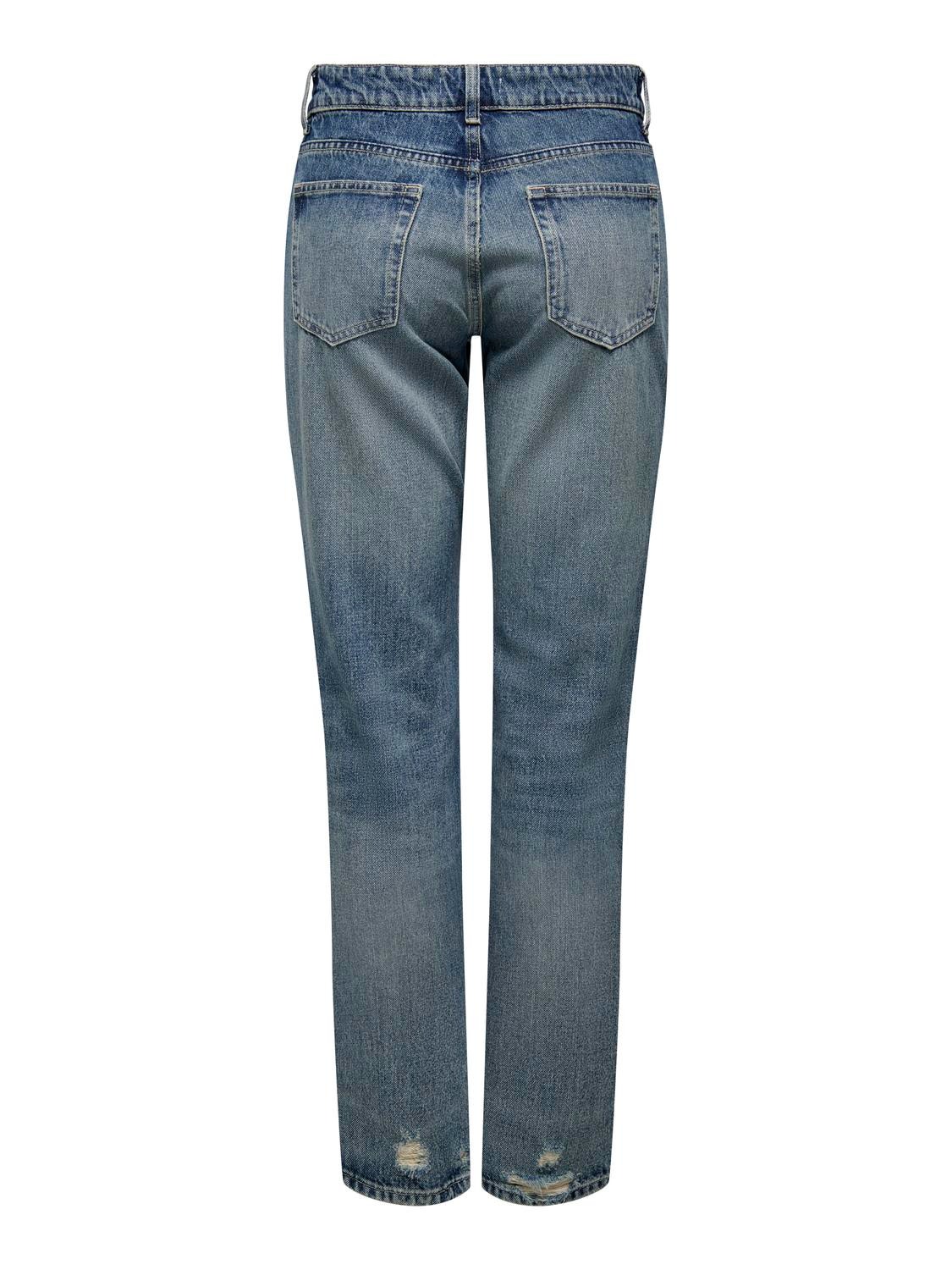 ONLY Straight Fit Mid waist Jeans -Medium Blue Denim - 15310924