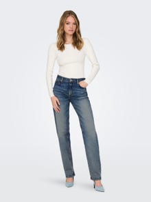 ONLY Krój prosty Srednia talia Jeans -Medium Blue Denim - 15310924