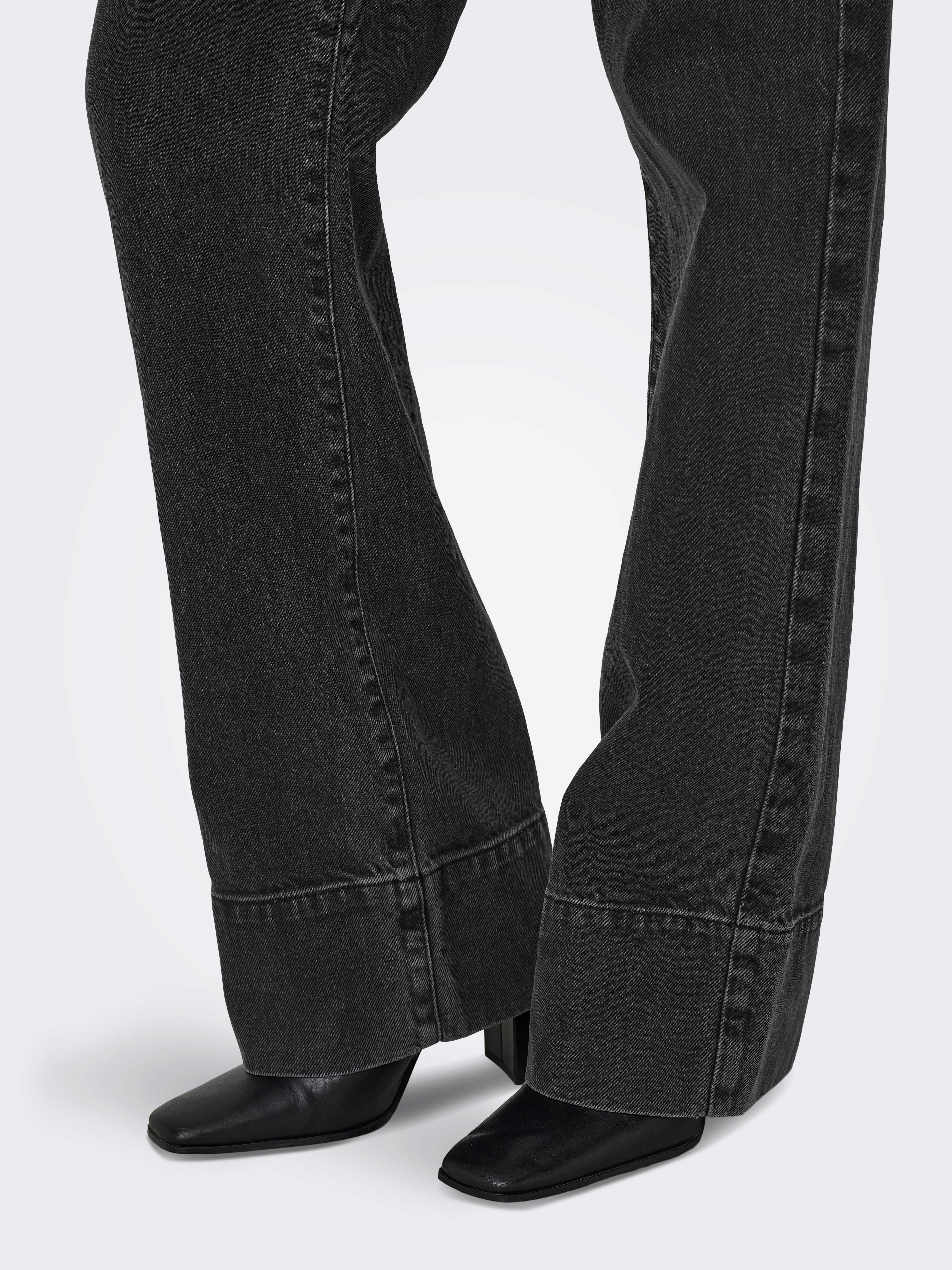 ONLCAMILLE high waist Wide leg fit Jeans | Black | ONLY®