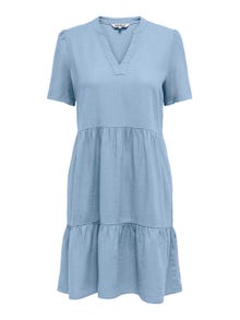 ONLY Vestido corto Corte regular Cuello en V -Cashmere Blue - 15310970