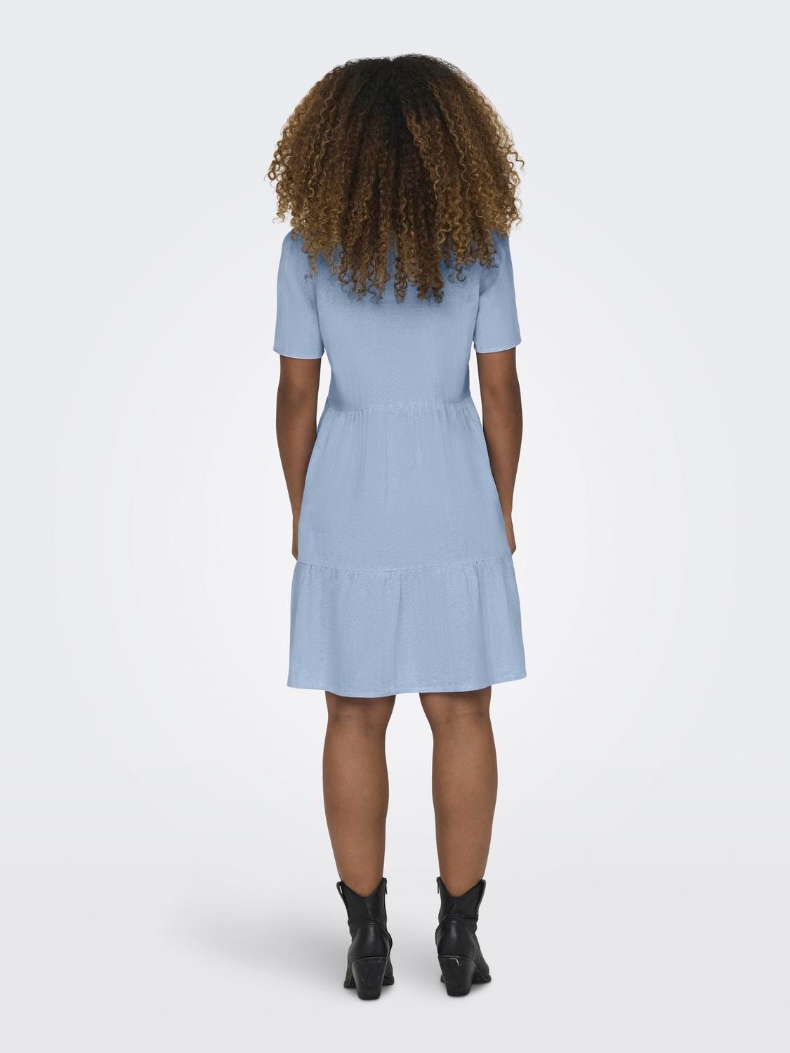 ONLY Mini v-neck dress -Cashmere Blue - 15310970