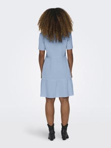 ONLY Regular fit V-Hals Korte jurk -Cashmere Blue - 15310970