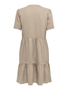 ONLY Normal geschnitten V-Ausschnitt Kurzes Kleid -Oxford Tan - 15310970