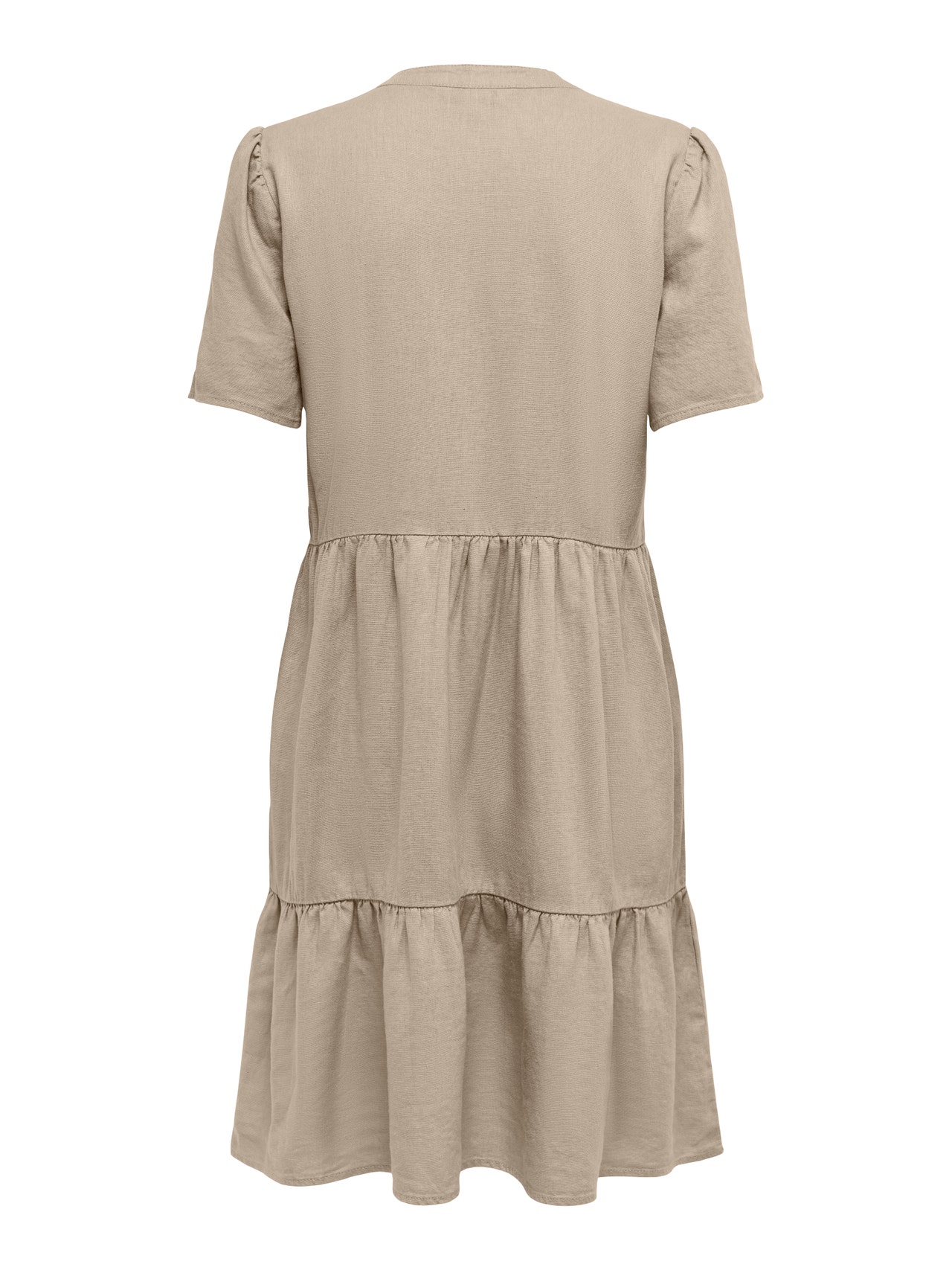 ONLY Regular Fit V-Neck Short dress -Oxford Tan - 15310970