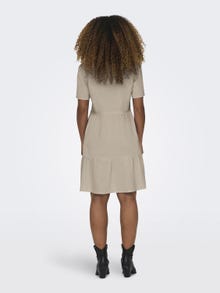 ONLY Normal passform V-ringning Kort klänning -Oxford Tan - 15310970