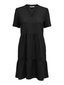 ONLY Normal geschnitten V-Ausschnitt Kurzes Kleid -Black - 15310970