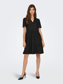 ONLY Regular Fit V-Neck Short dress -Black - 15310970
